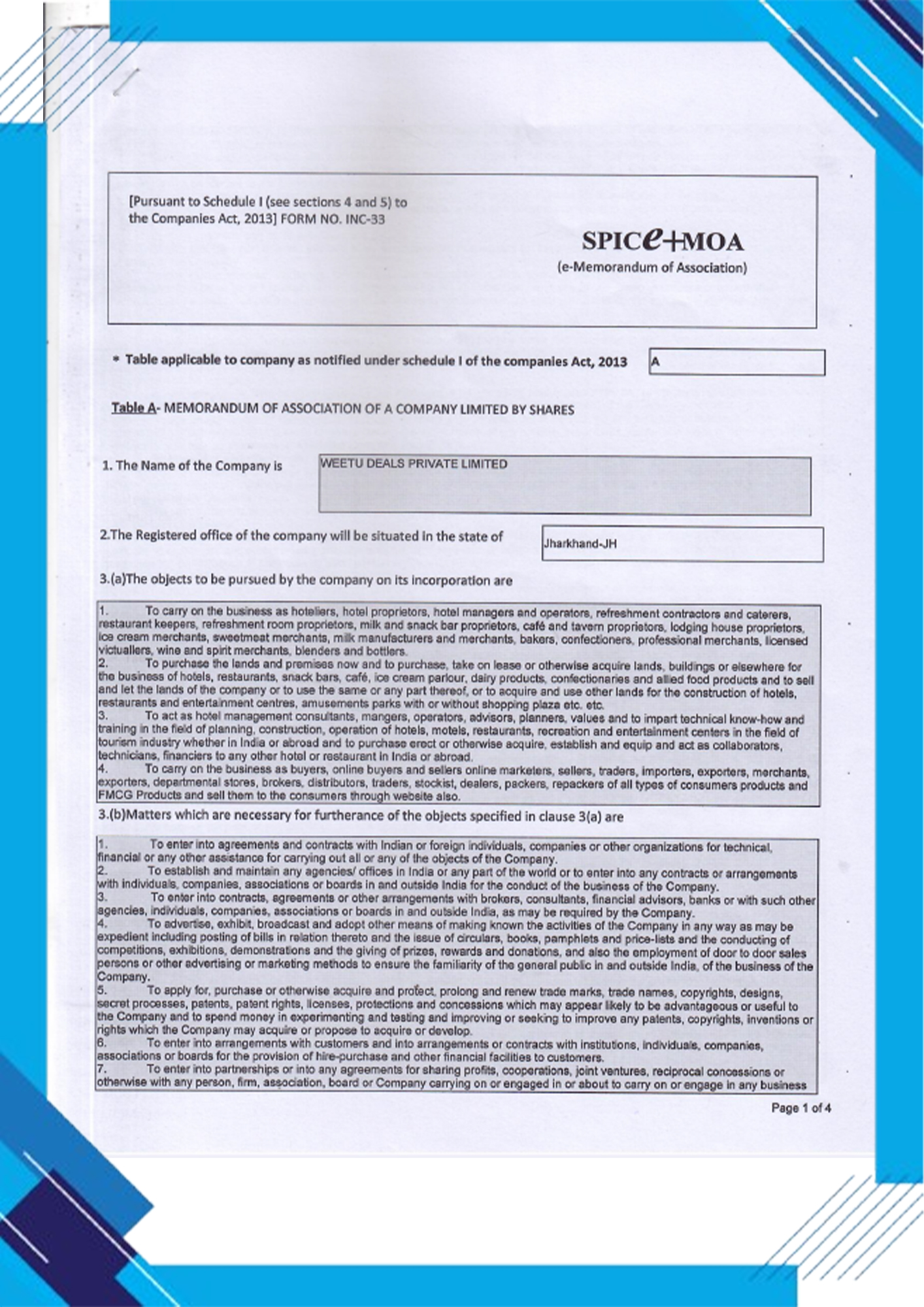 Memorandum of Association